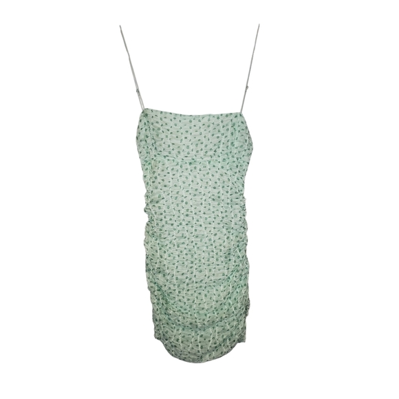 For Love And Lemons Drea Green Polka Dot Mini Dress Small - Picture 2 of 3